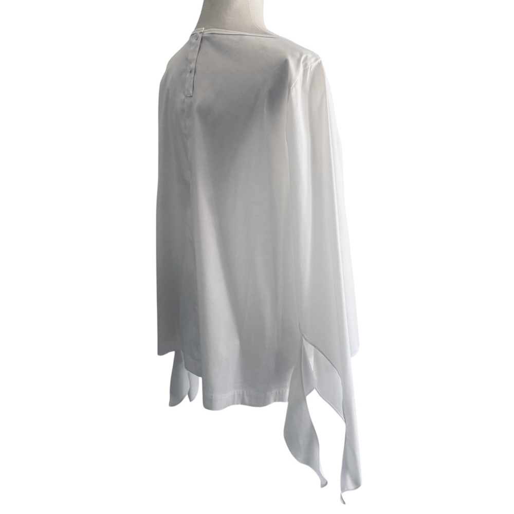 Lafayette 148 New York Elaina Tie-Sleeve Stretch Cotton Blouse - Picture 5 of 10